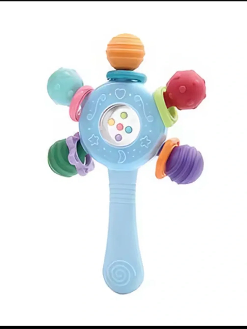 Baby Rattle Teether Toy - Pink Multi-Color Sensory Rattle - Picture 2 of 4